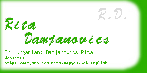 rita damjanovics business card